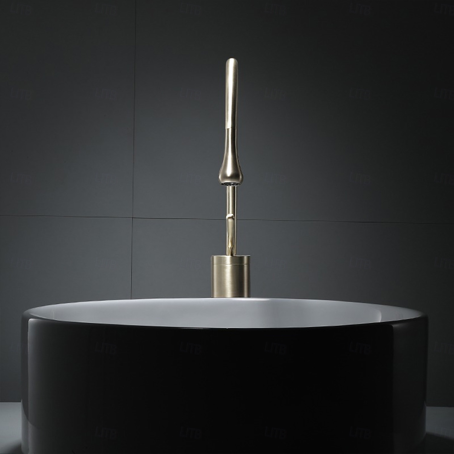 Bathroom Sink Mixer Faucet Brushed Gold Tall Deck Mounted, High Arc Vessel Tap Single Handle One Hole Standard Spout Wahsroom Basin Taps with Cold and Hot Water Hose 2025 - CAD $135.99 –P3