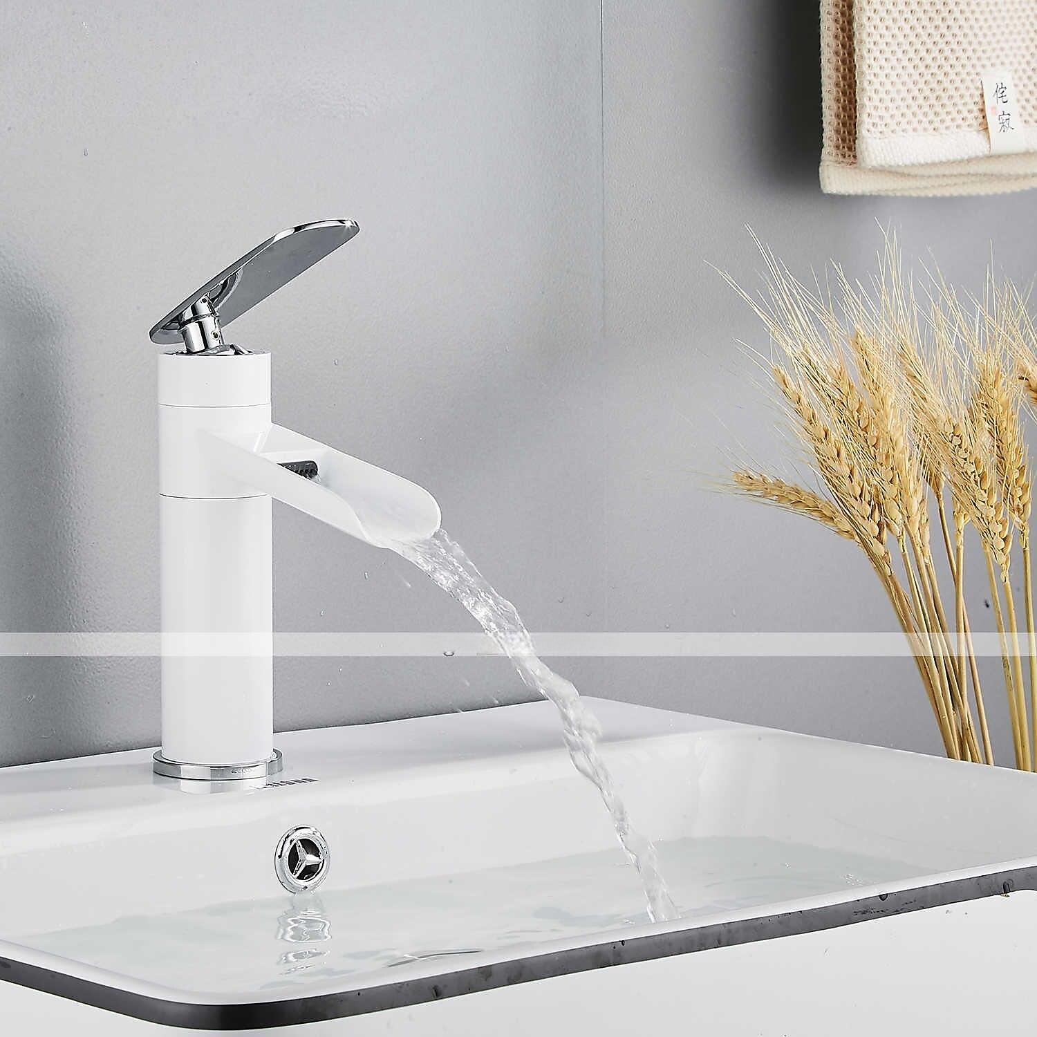 Bathroom Sink Faucet,Rotatable Electroplated Centerset Single Handle One Hole Bath Taps with Hot and Cold Switch 2025 - CAD $95.99 –P16