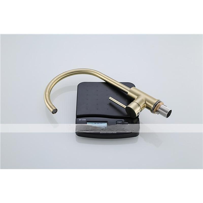 Kitchen Sink Mixer Faucet Brushed Gold Deck Mounted  360 Swivel Single Handle Vessel Kitchen Brass Taps with Cold and Hot Water Hose 2025 - CAD $79.99 –P14