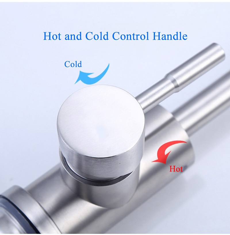 304 Stainless Steel Cold and Hot Water Kitchen Faucet Kitchen Mixers Kitchen Sink Tap 360 Degree Swivel Flexible Hose Basin Faucet 2025 - CAD $59.99 –P7