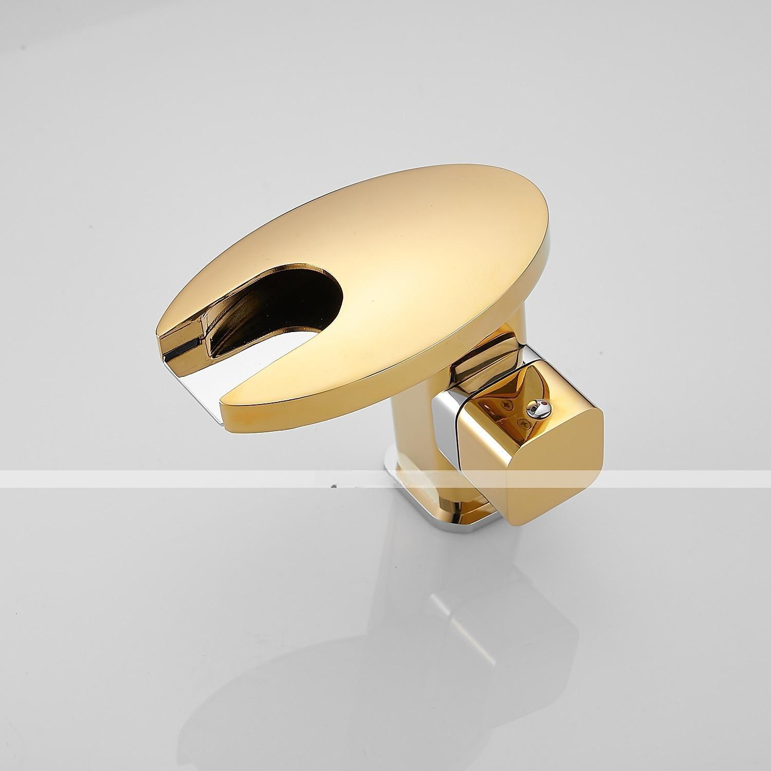 Bathroom Sink Faucet,LED Waterfall Temperature Controlled 3-Colors Electroplated Centerset Single Handle One Hole Bath Taps 2025 - CAD $95.99 –P17