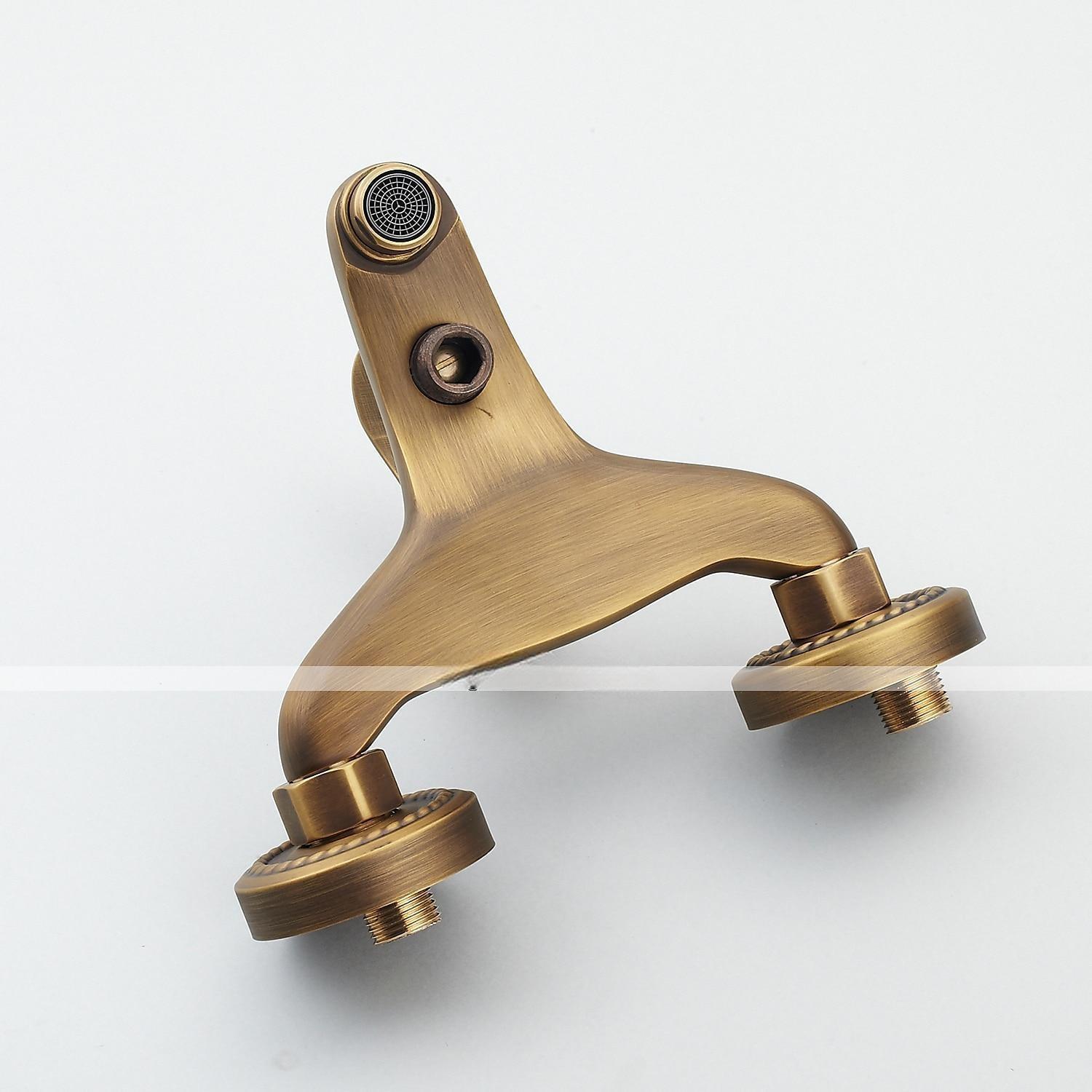 Shower Faucet Set Handshower Included Vintage Style/Country Brass Mount Outside Ceramic Valve Bath Shower Mixer Taps/Single Handle/Yes/Single Handle Three Holes 2025 - CAD $151.99 –P10