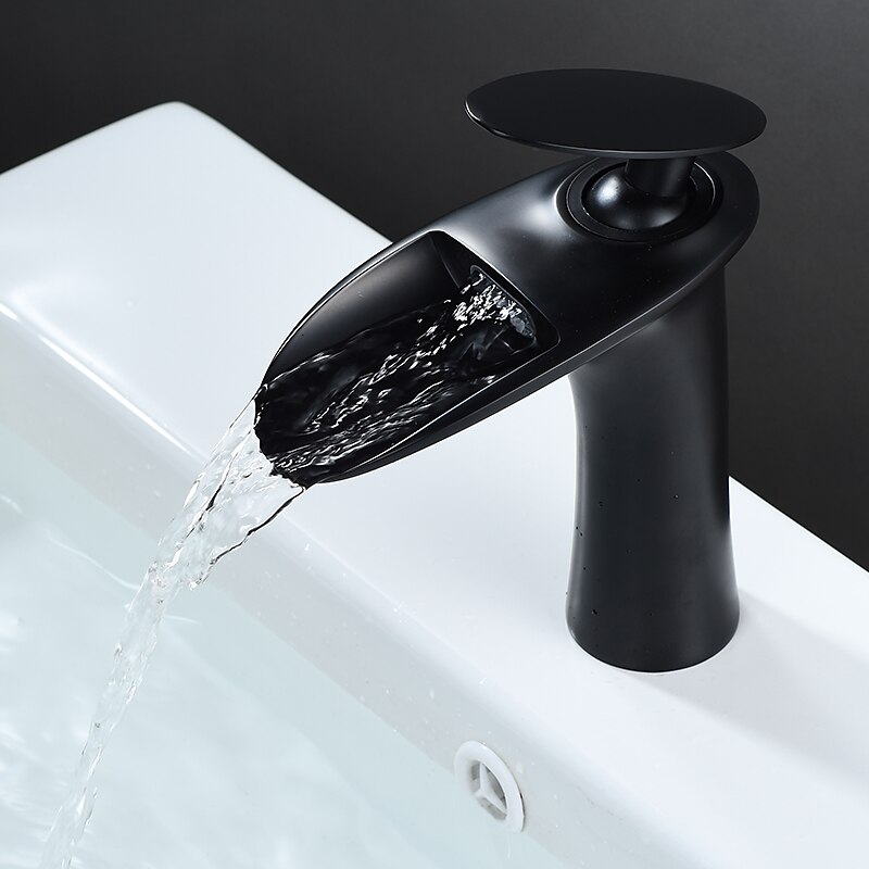 Bathroom Sink Faucet - Waterfall Electroplated / Painted Finishes Centerset Single Handle One HoleBath Taps 2025 - CAD $103.99 –P7
