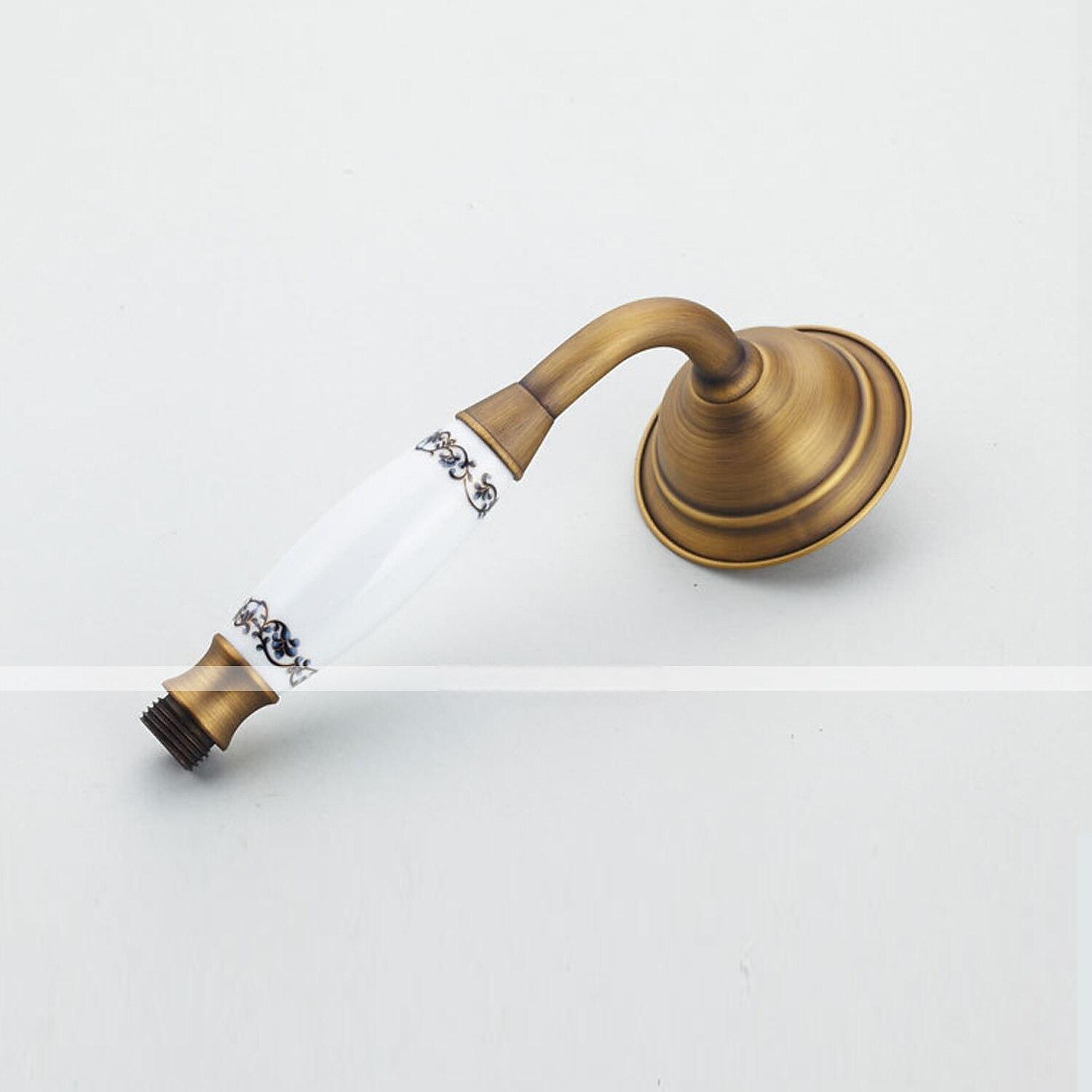 Shower Faucet Set - Handshower Included pullout Vintage Style / Country Antique Brass Mount Outside Ceramic Valve Bath Shower Mixer Taps / Two Handles One Hole 2025 - CAD $151.99 –P8