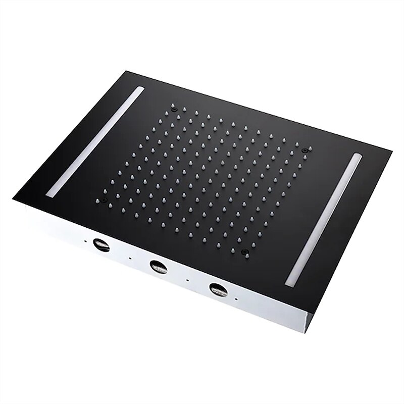 Shower Faucet500*360 Matte Black Bathroom Faucet Rain Shower Complete with Multi-color LED Stainless Steel Shower Head Ceiling Mounted Ti-PVD Feature - Design / Rainfall Shower Head System 2025 - CAD $478.99 –P8