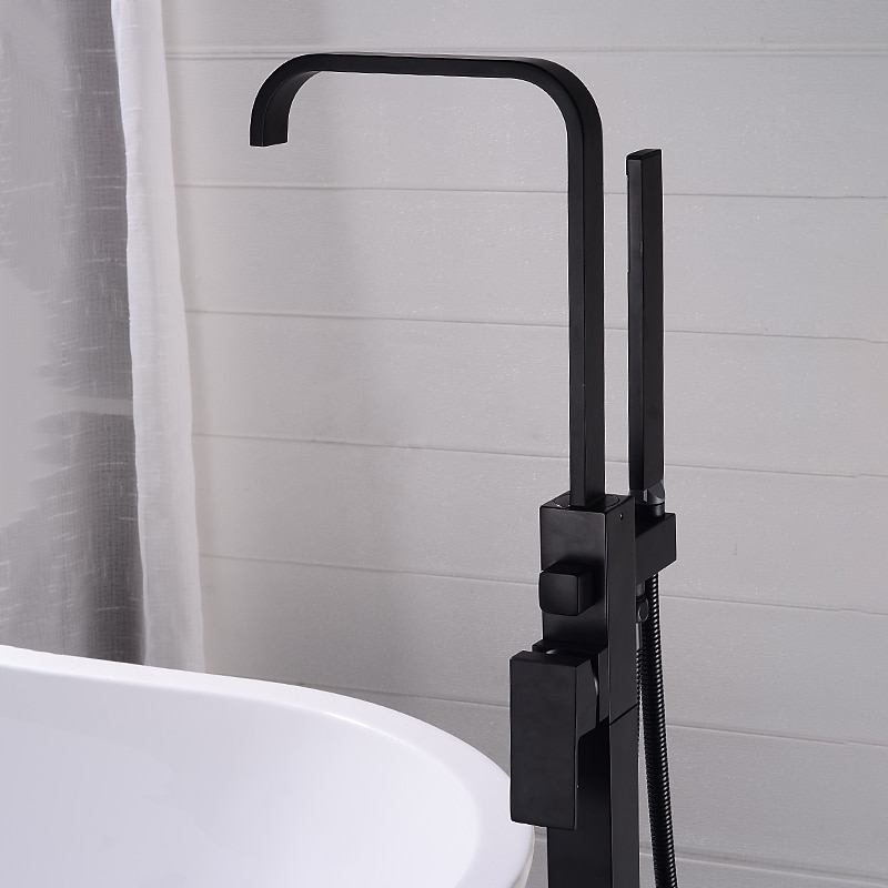 Bathtub Faucet - Contemporary Electroplated Free Standing Brass Valve Bath Shower Mixer Taps 2025 - CAD $398.99 –P10