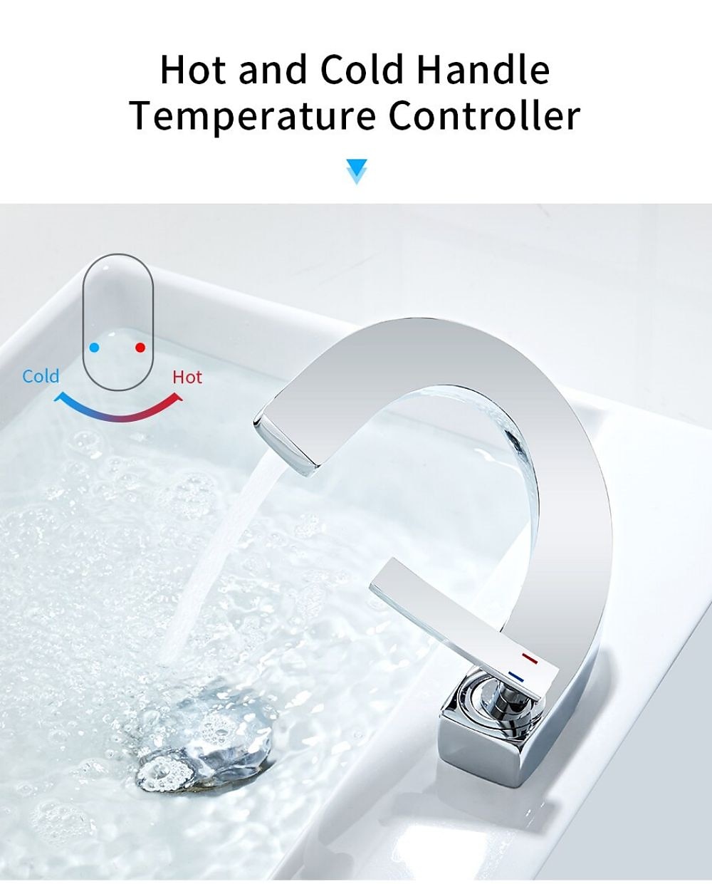 Bathroom Sink Mixer Faucet, Mono Wash Basin Single Handle Basin Taps Washroom, Monobloc Vessel Water Brass Tap Deck Mounted with Hot and Cold Hose 2025 - CAD $135.99 –P4