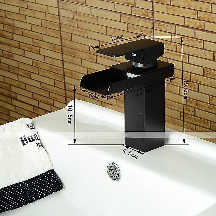Bathroom Sink Faucet,Waterfall Oil-rubbed Bronze Centerset Widespread Single Handle One Hole Bath Taps with Hot and Cold Switch 2025 - CAD $79.99 –P1