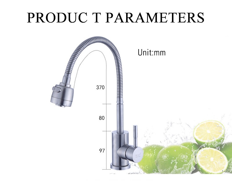 304 Stainless Steel Cold and Hot Water Kitchen Faucet Kitchen Mixers Kitchen Sink Tap 360 Degree Swivel Flexible Hose Basin Faucet 2025 - CAD $59.99 –P10