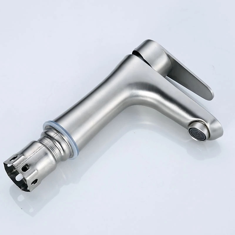 Bathroom Sink Faucet,Stainless Steel Matte Black/Nickel Brushed Single Handle One Hole Bath Taps with Hot and Cold Switch 2025 - CAD $63.99 –P5