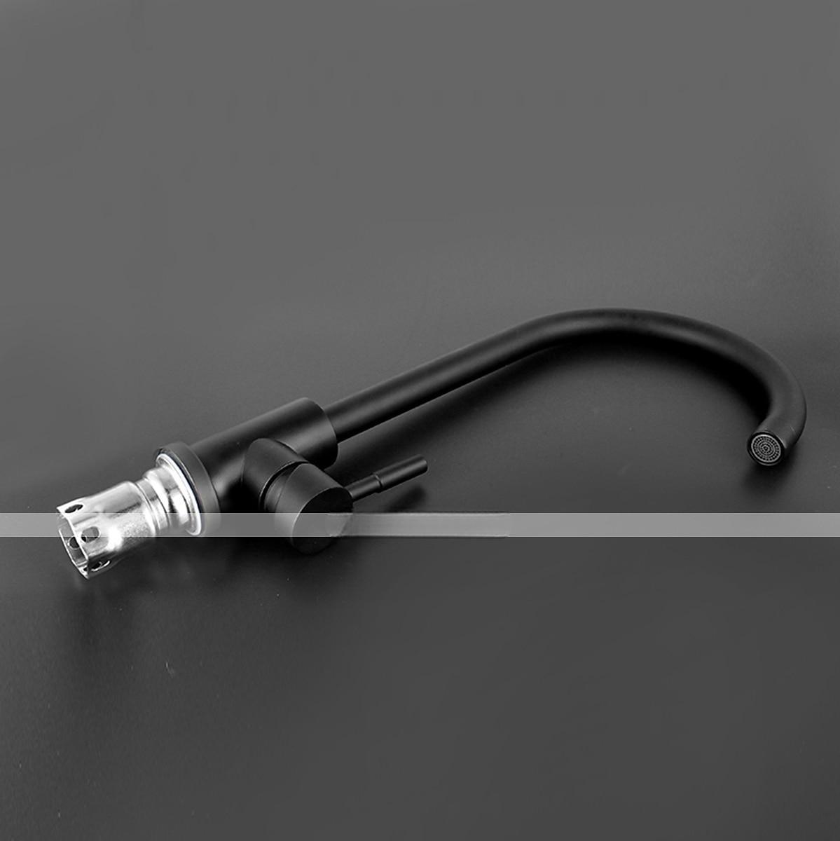 Stainless Steel Kitchen FaucetNickel Brushed Free Standing Single Handle One Hole Standard Spout High Arc 360° Rotatable Bathroom Sink Faucet with Hot and Cold Water Switch 2025 - CAD $52.99 –P5