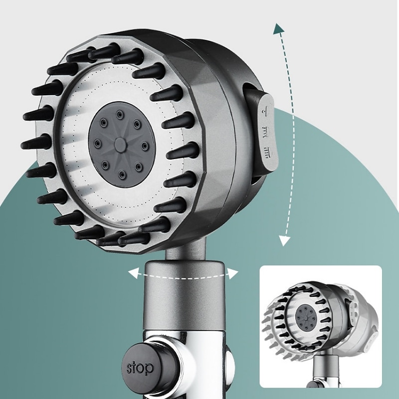 High Pressure 3-Mode Message Shower Head With Stop Button Handheld Water Saving Spray Nozzle Bathroom Accessories 2025 - CAD $17.99 –P2