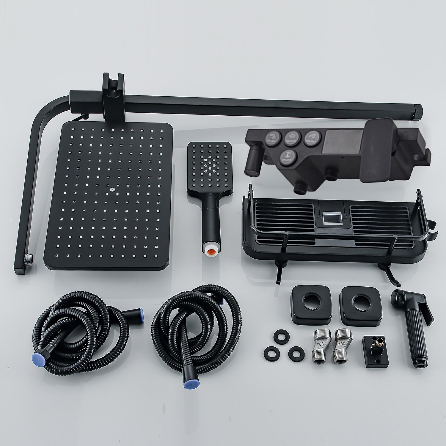 Shower Faucet / Shower System / Rainfall Shower Head System Set - Handshower Included LED Rainfall Shower Contemporary Electroplated / Painted Finishes Mount Outside Ceramic Valve Bath Shower Mixer 2025 - CAD $478.99 –P9
