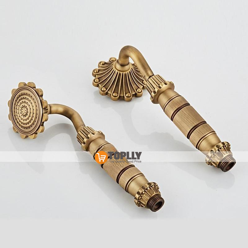 Vintage Shower System Faucet Set Wall Mounted 360 Swivel Antique Brass Bathroom Shower Head Facuet Kit with Handheld Shower Head Sprayer Ceramic Valve Bath Mixer Tap 2025 - CAD $119.99 –P6