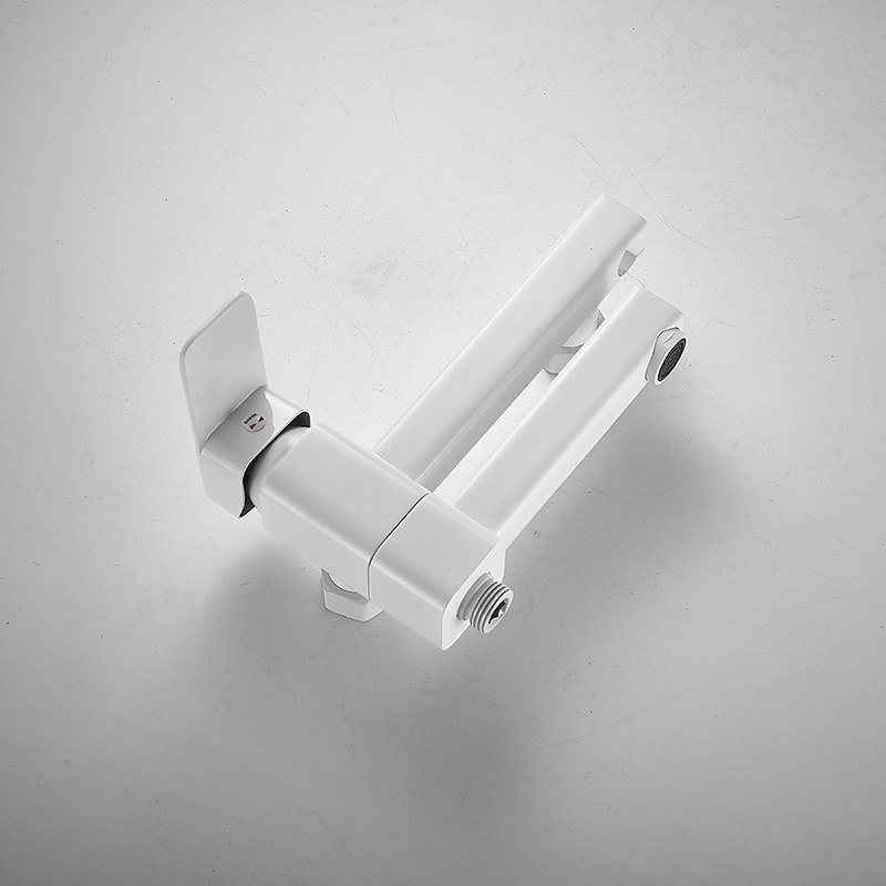 Bathtub Faucet Dual Spout Wall Mounted White Bath Tub Filler Mixer Brass Tap with Heldhand Showerhand Ceramic Valve Single Handle Control 2025 - CAD $159.99 –P8