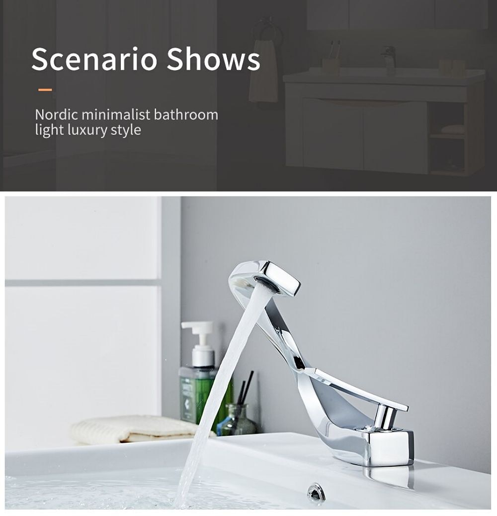 Bathroom Sink Mixer Faucet, Mono Wash Basin Single Handle Basin Taps Washroom, Monobloc Vessel Water Brass Tap Deck Mounted with Hot and Cold Hose 2025 - CAD $135.99 –P8