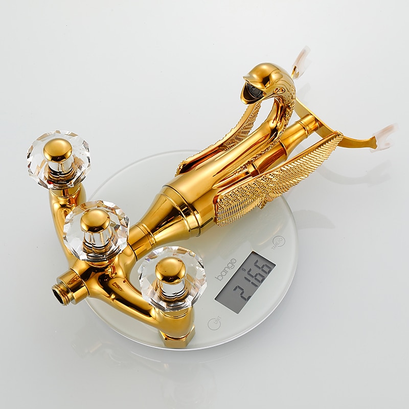 Bathtub Faucet - Contemporary Antique Brass Wall Installation Brass Valve Bath Shower Mixer Taps 2025 - CAD $398.99 –P11