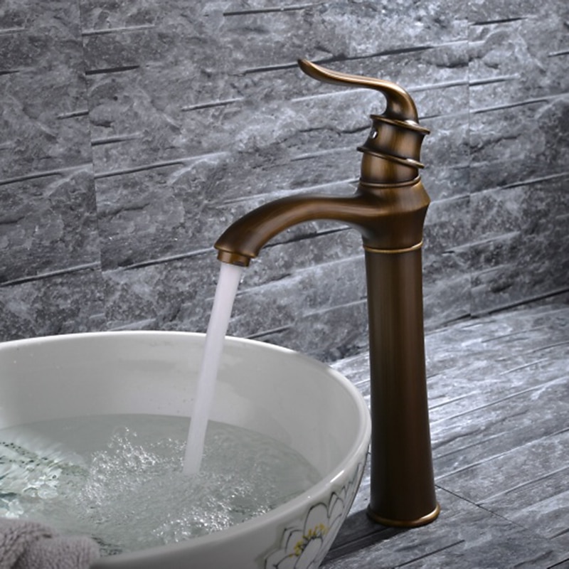 Bathroom Sink Faucet - Classic Antique Brass Free Standing Single Handle One HoleBath Taps 2025 - CAD $159.99 –P2