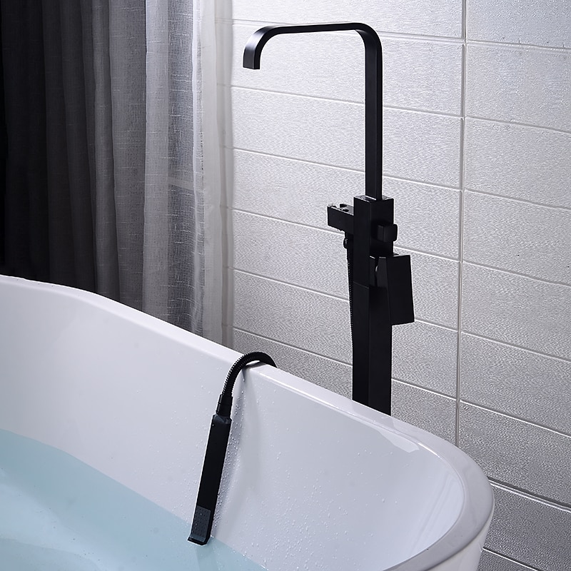Bathtub Faucet - Contemporary Electroplated Free Standing Brass Valve Bath Shower Mixer Taps 2025 - CAD $398.99 –P16