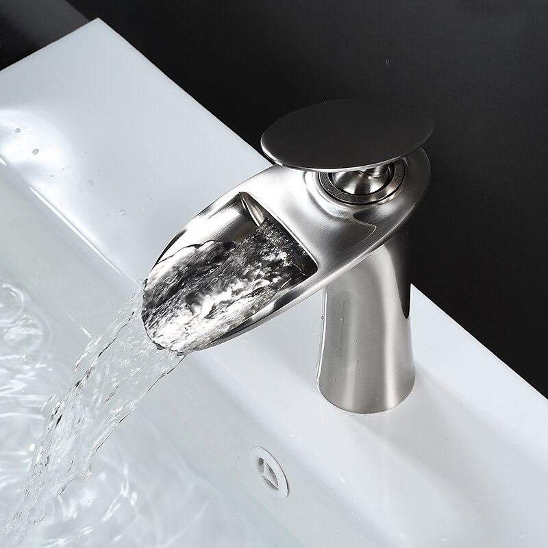 Bathroom Sink Faucet - Waterfall Electroplated / Painted Finishes Centerset Single Handle One HoleBath Taps 2025 - CAD $103.99 –P17