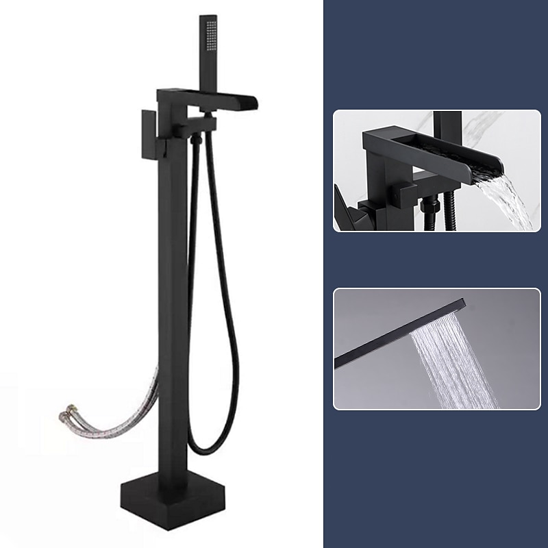 Bathtub Faucet - Minimalist Electroplated Free Standing Brass Valve Bath Shower Mixer Taps 2025 - CAD $446.99 –P11