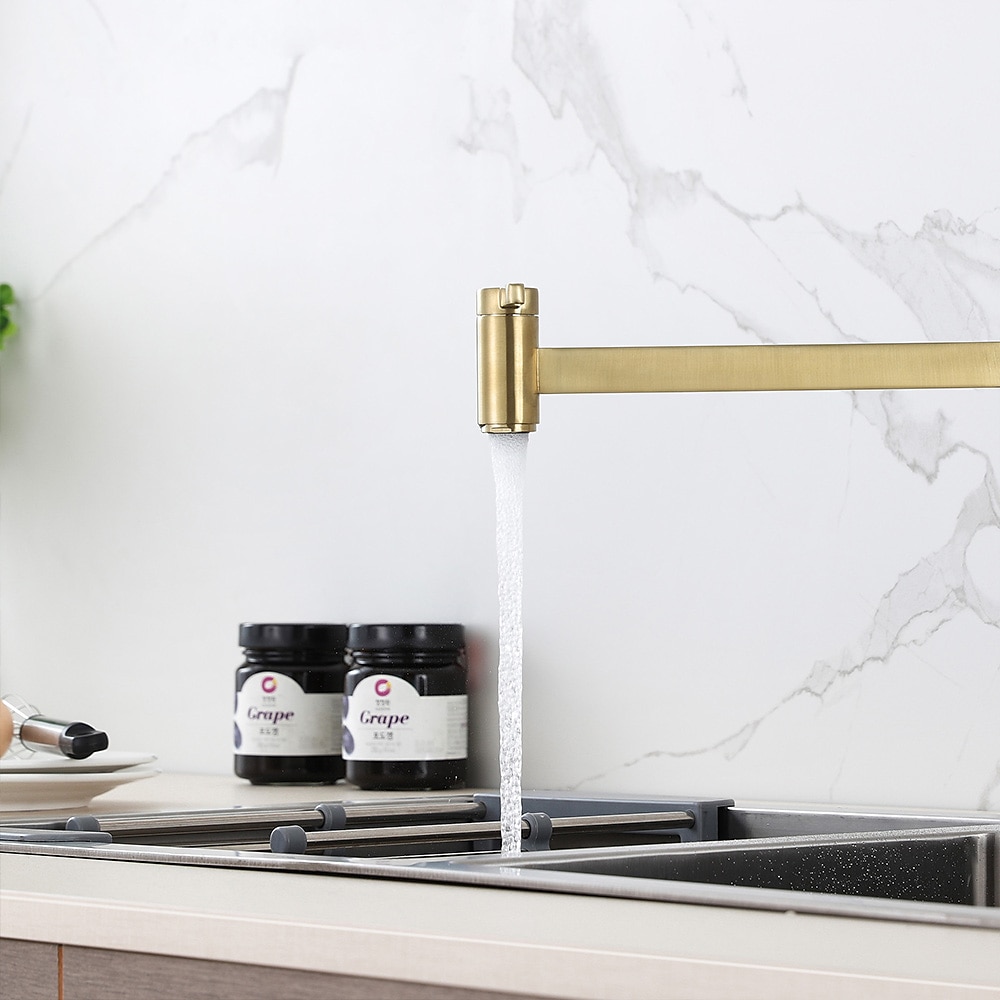 Kitchen FaucetWall Mounted Pot Filler Two Handles One Hole Contemporary Kitchen Taps 2025 - CAD $79.99 –P2