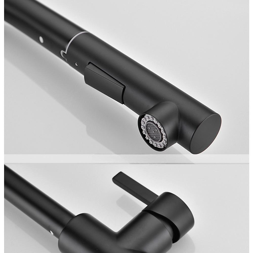 Kitchen Sink Faucet Black Single Handle One Hole Electroplated Pull-out / Pull-down Centerset Contemporary Kitchen Taps with Stream and Shower Modes 2025 - CAD $159.99 –P17
