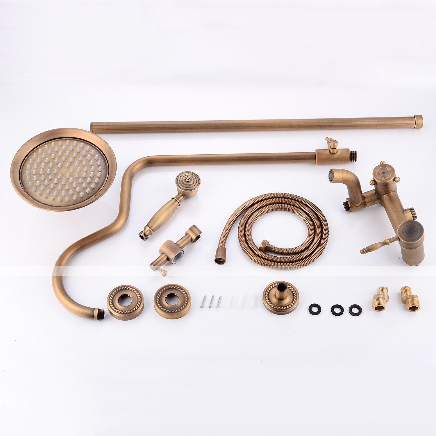 Shower System SetBrass Mount Outside Rainfall  Pullout Multi Spray and Rainfall Shower Bath Shower Mixer Taps included Bodysprays and Hot/Cold Water Switch 2025 - CAD $303.99 –P12