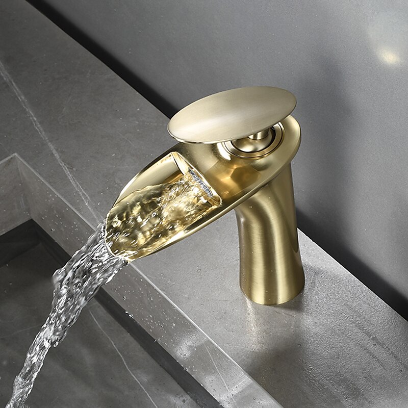 Bathroom Sink Faucet - Waterfall Electroplated / Painted Finishes Centerset Single Handle One HoleBath Taps 2025 - CAD $103.99 –P19