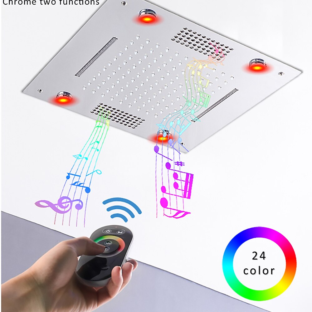 Shower FaucetRainfall Shower Head LED Waterfall Rain Contemporary Chrome/Painted Finishes Ceiling Mounted Bath Showerhead for Shower Room Bluetooth Remote Control Bathroom Plumbing Accessories 2025 - CAD $797.99 –P12