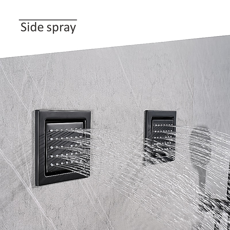 Shower FaucetRainfall Shower Head System Set - Rainfall Shower Contemporary Mount Inside Brass Valve Bath Shower Mixer Taps 2025 - CAD $1275.99 –P14
