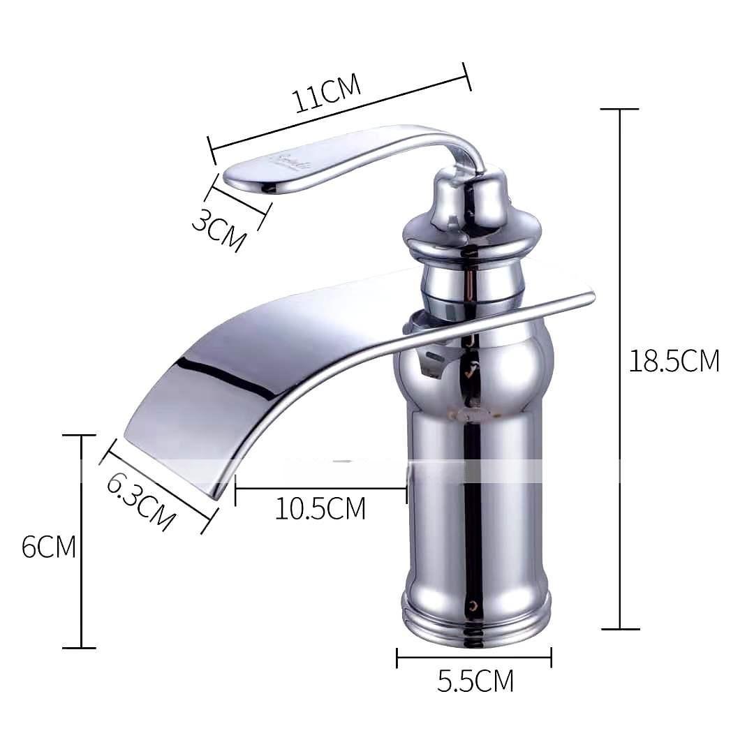 Bathroom Sink Faucet - Waterfall Oil-rubbed Bronze Widespread Single Handle One HoleBath Taps / Art Deco / Retro / Yes / Stainless Steel / Brass 2025 - CAD $119.99 –P1