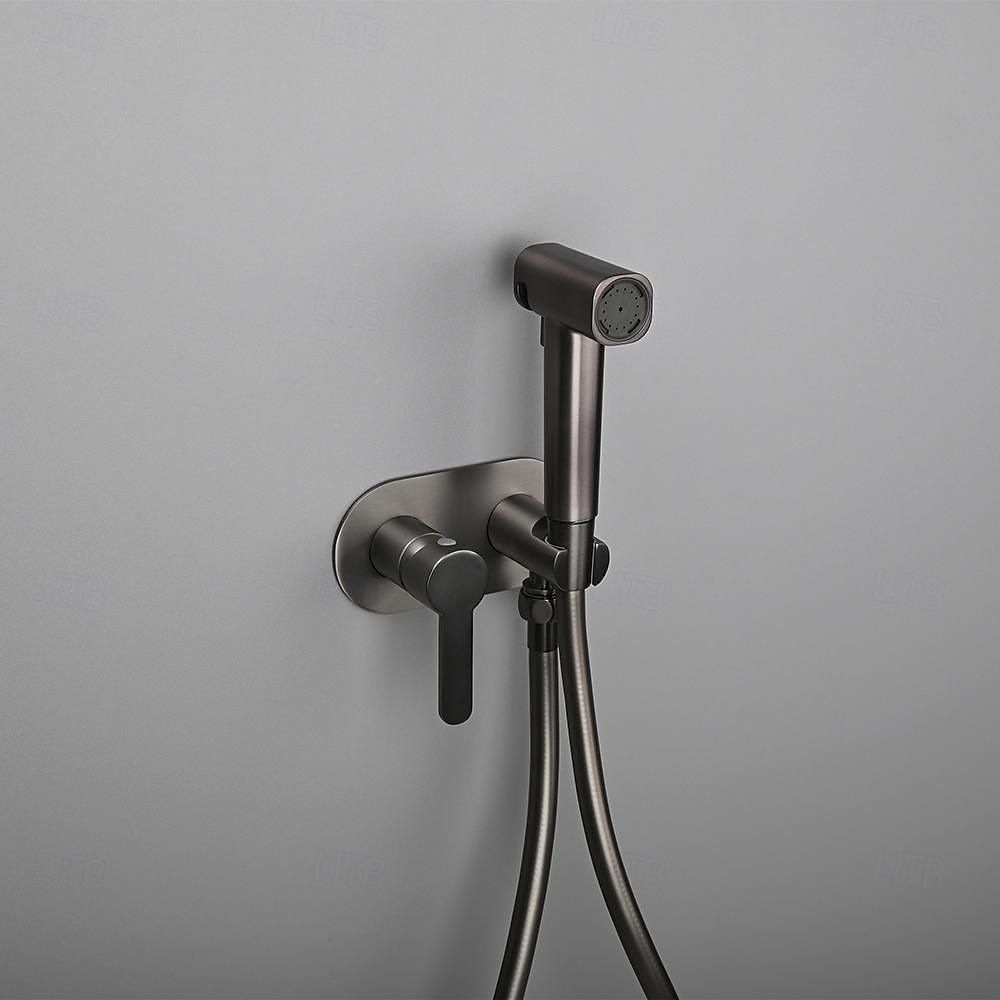 Brushed Grey Bidet Sprayer set wall Bidet shower Hot And Cold bidet Bathroom Solid Brass Shattaf Shower Faucet mixer tap 2025 - CAD $95.99 –P3