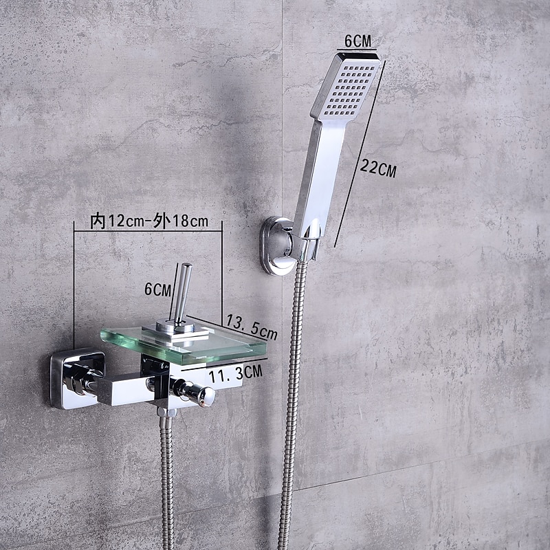 Bathtub Faucet - Modern Contemporary Electroplated Wall Installation Ceramic Valve Bath Shower Mixer Taps 2025 - CAD $207.99 –P8