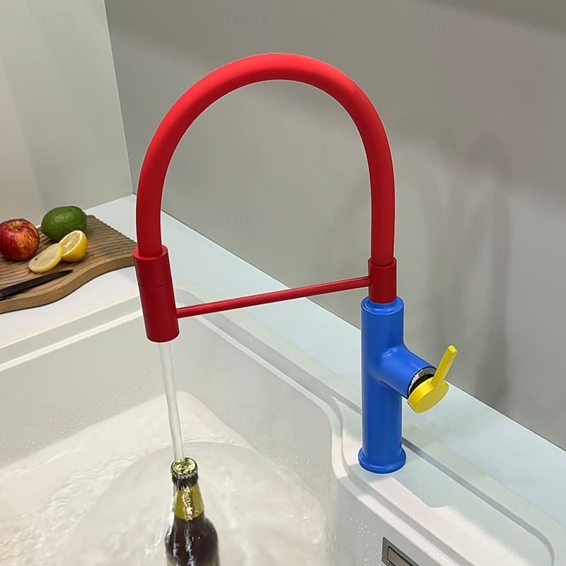 Kitchen faucet - Single Handle One Hole Electroplated / Painted Finishes Pull-out / Pull-down / Standard Spout / Tall / High Arc Centerset Modern Contemporary Kitchen Taps 2025 - CAD $84.99 –P5