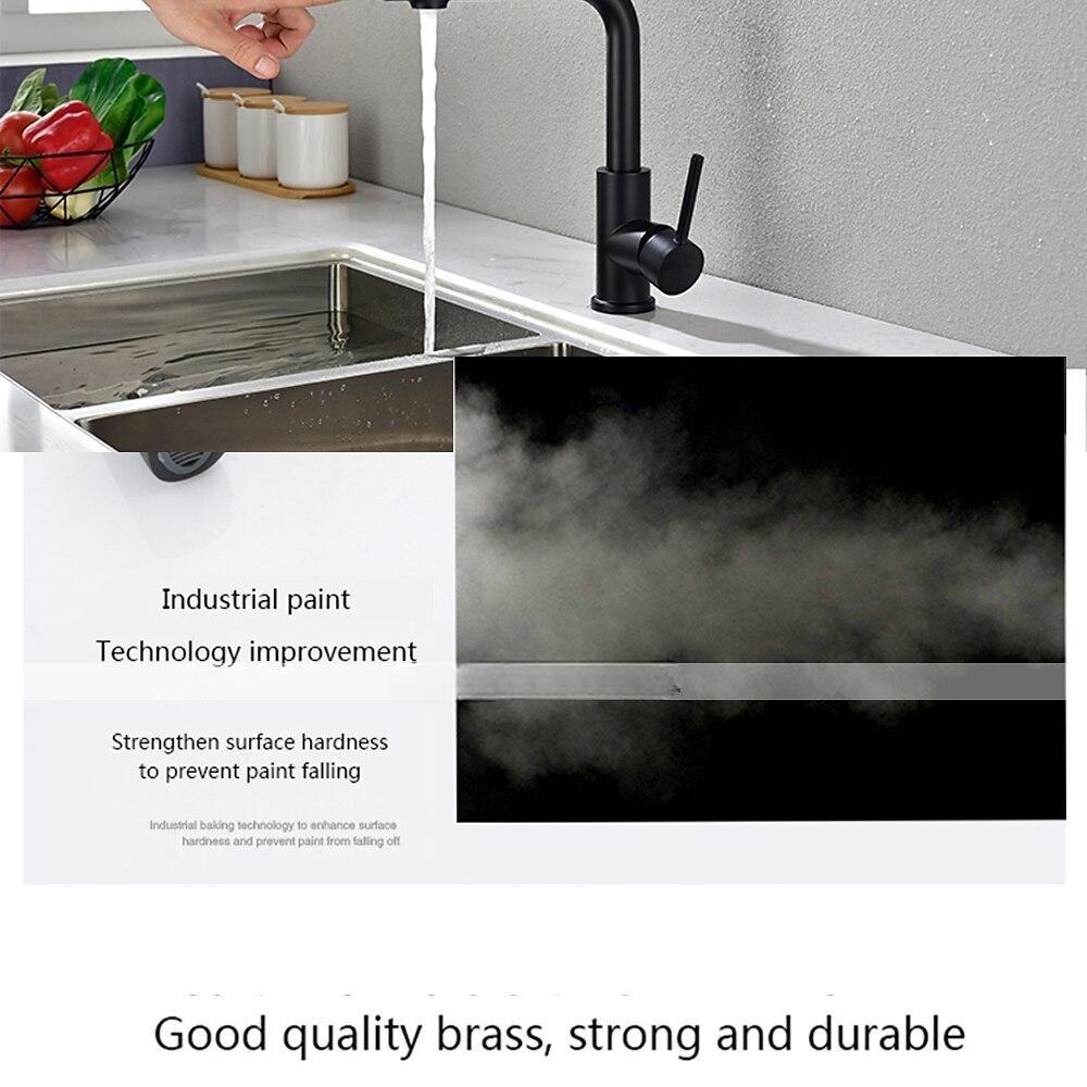 Kitchen Sink Faucet Black Single Handle One Hole Electroplated Pull-out / Pull-down Centerset Contemporary Kitchen Taps with Stream and Shower Modes 2025 - CAD $159.99 –P9