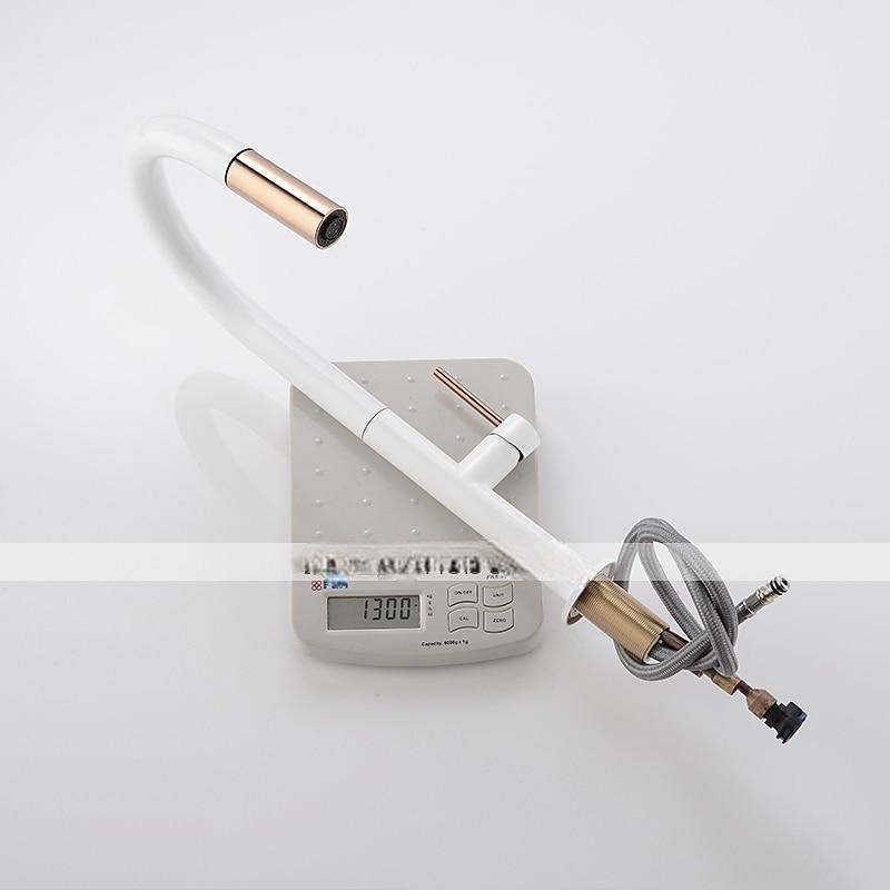 Kitchen FaucetRotatable Pull-out/Pull-down Brass High Arc Nickel Brushed/Painted Finishes Single Handle One Hole Kitchen Taps with Hot and Cold Switch 2025 - CAD $151.99 –P6
