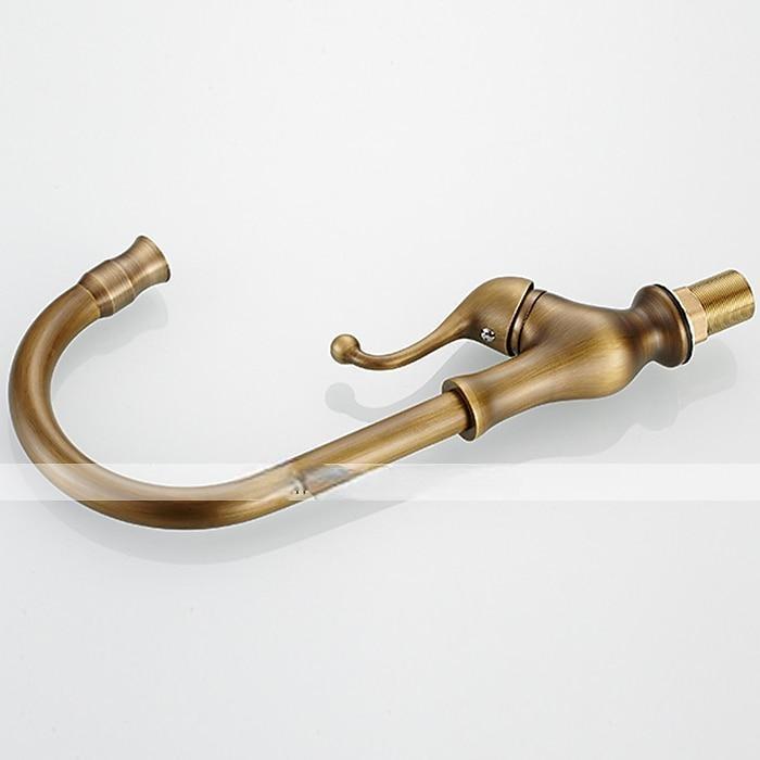 Kitchen FaucetAntique Brass Single Handle One Hole Standard Spout Centerset Contemporary Rotatable Kitchen Taps with Cold and Hot Switch 2025 - CAD $87.99 –P3