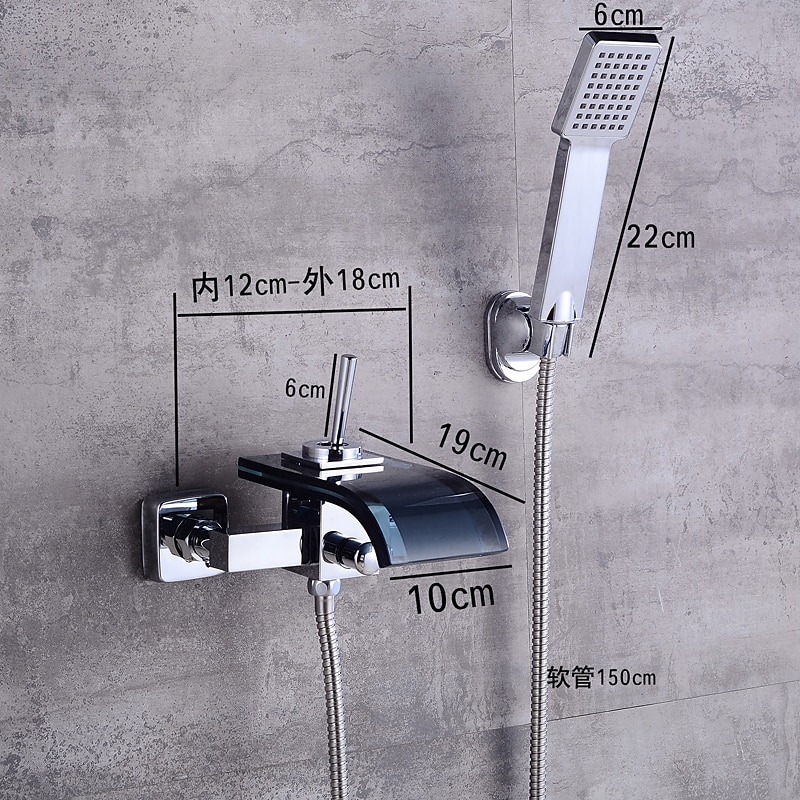 Bathtub Faucet - Modern Contemporary Electroplated Wall Installation Ceramic Valve Bath Shower Mixer Taps 2025 - CAD $207.99 –P17