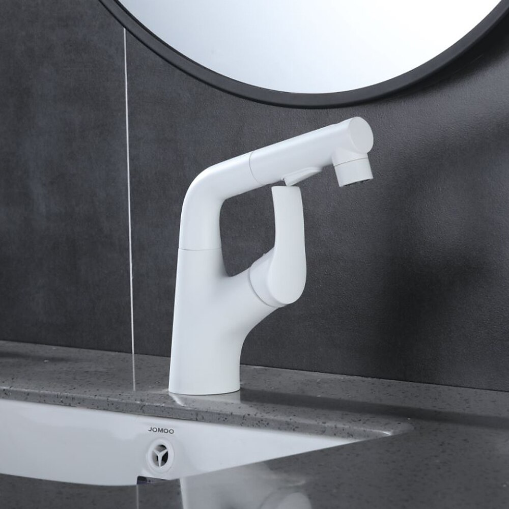 Bathroom Sink Faucet - Rotatable / Pull out Chrome / Electroplated / Painted Finishes Centerset Single Handle One HoleBath Taps 2025 - CAD $135.99 –P1