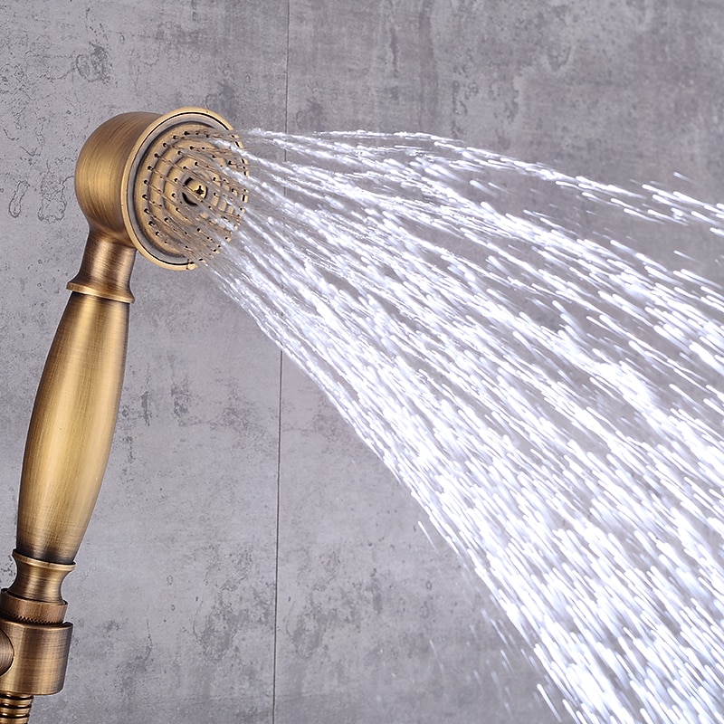 Shower Faucet / Body Jet Massage Set - Handshower Included pullout Rainfall Shower Antique / Vintage Style Antique Brass Mount Inside Brass Valve Bath Shower Mixer Taps 2025 - CAD $79.99 –P13