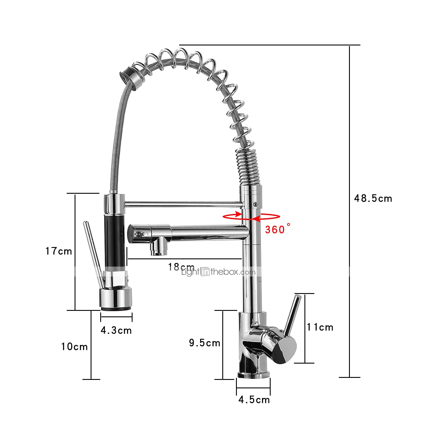 Kitchen Faucet with Pullout Spray and Soap Dispenser Sets Single Handle Two Holes Pull Out/Rotatable/Multifunction Standard Spout Brass Tall-High Arc Deck Mounted Kitchen Faucet 2025 - CAD $159.99 –P1