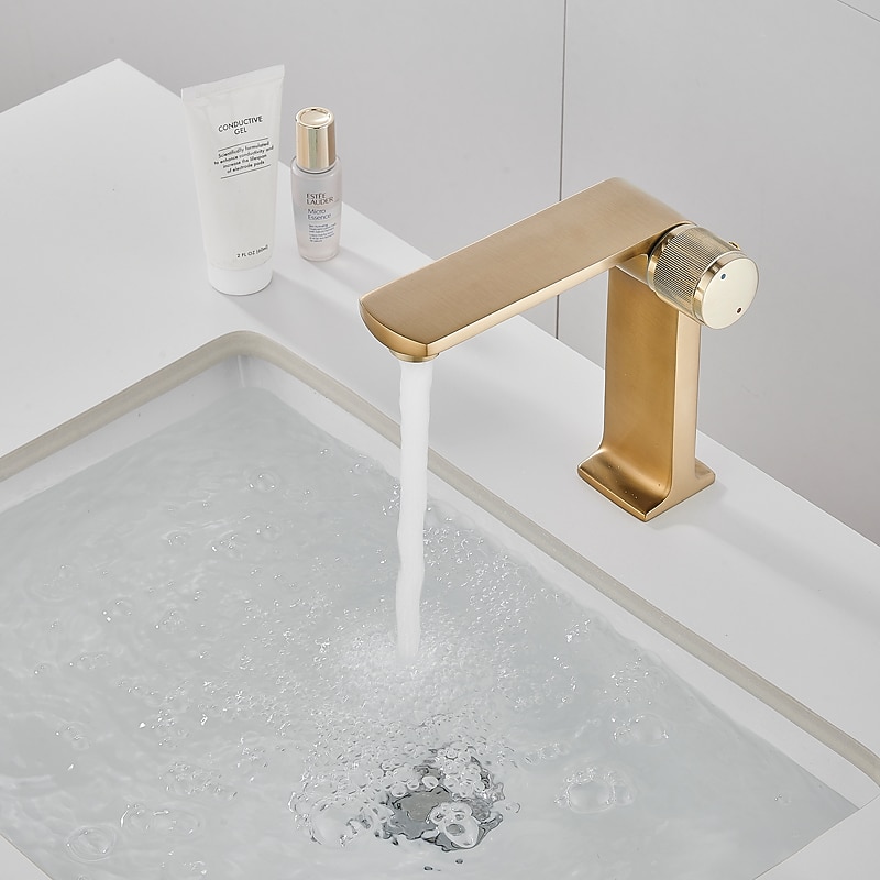 Basin Sink Mixer Taps, Bathroom Sink Faucet Single Handle One Hole Deck Mounted Vessel Water Tap with Hot and Cold Hose 2025 - CAD $89.59 –P4