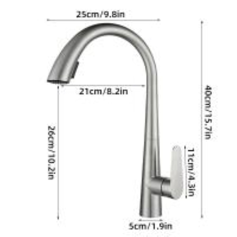 Kitchen Faucet with Pull-out Spray 360° Rotated Single Handle One Hole Minimalist Modern Contemporary Kitchen Taps 2025 - CAD $127.99 –P5