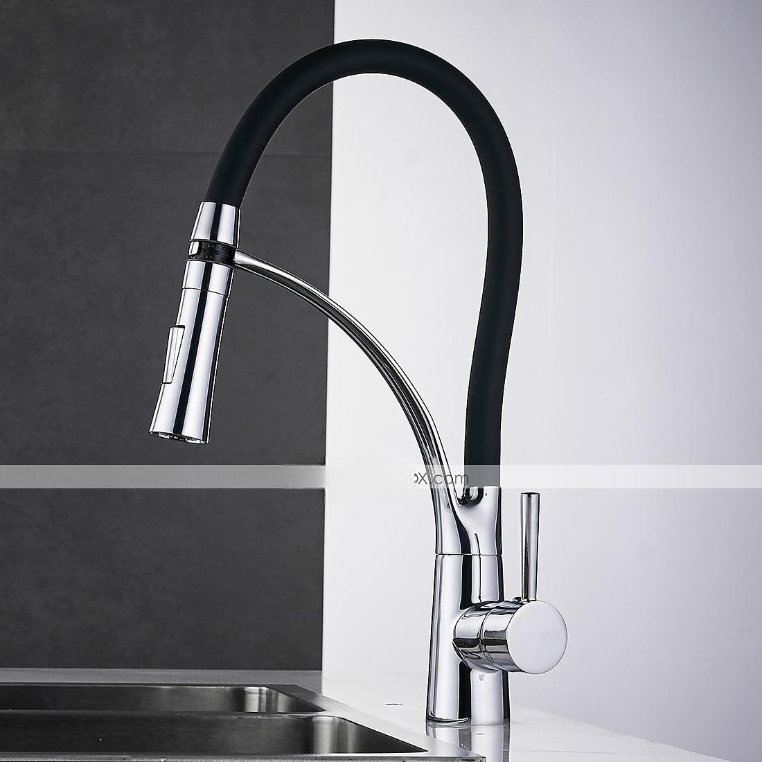 Kitchen faucet - Single Handle One Hole Electroplated Pull-out / Pull-down Vessel 2025 - CAD $143.99 –P4