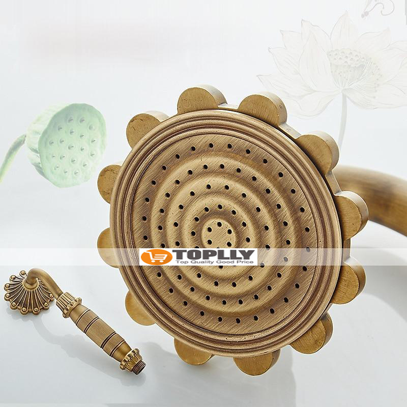 Vintage Shower System Faucet Set Wall Mounted 360 Swivel Antique Brass Bathroom Shower Head Facuet Kit with Handheld Shower Head Sprayer Ceramic Valve Bath Mixer Tap 2025 - CAD $119.99 –P8