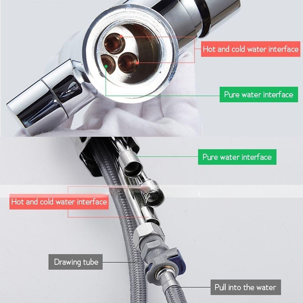 Kitchen Sink Mixer Faucet Pull Out Sprayer with Soap Dispenser 360 swivel Black Single Handle Brass Taps Pull Down Deck Mounted Hot Cold Water Hose Filter Tap 2025 - CAD $103.99 –P10