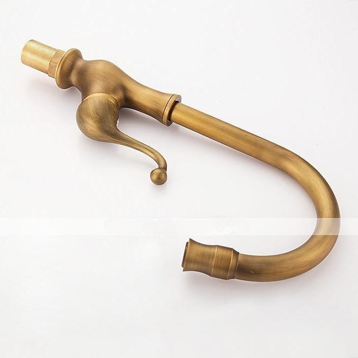 Kitchen FaucetAntique Brass Single Handle One Hole Standard Spout Centerset Contemporary Rotatable Kitchen Taps with Cold and Hot Switch 2025 - CAD $87.99 –P9