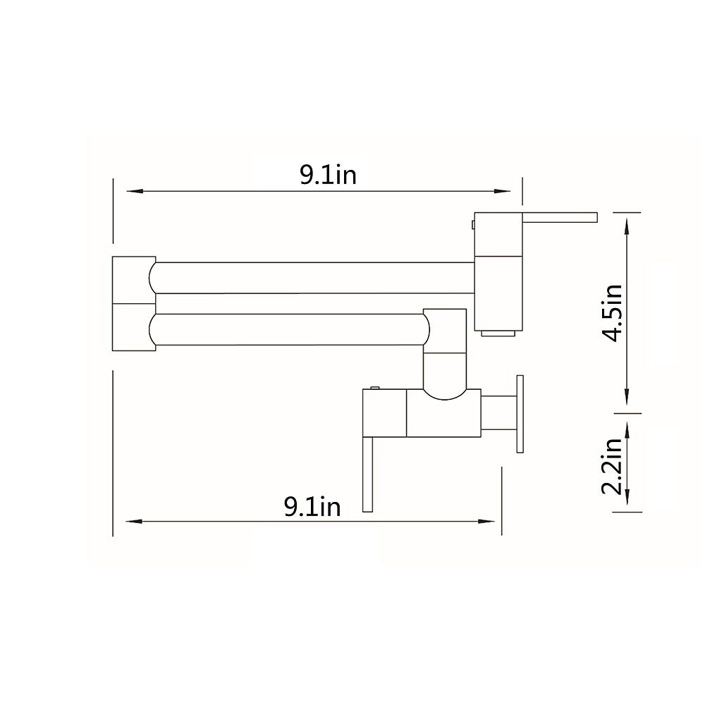 Kitchen FaucetWall Mounted Pot Filler Two Handles One Hole Contemporary Kitchen Taps 2025 - CAD $79.99 –P1
