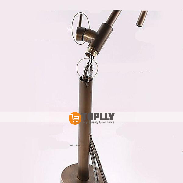 Antique Brass Bathtub Faucet Freestanding 360 Swivel Spout Floor Mount Bath Tub Shower Filler Mixer Taps Vintage Free Standing Clawfoot Tub with Hot and Cold Water Hose 2025 - CAD $239.99 –P2